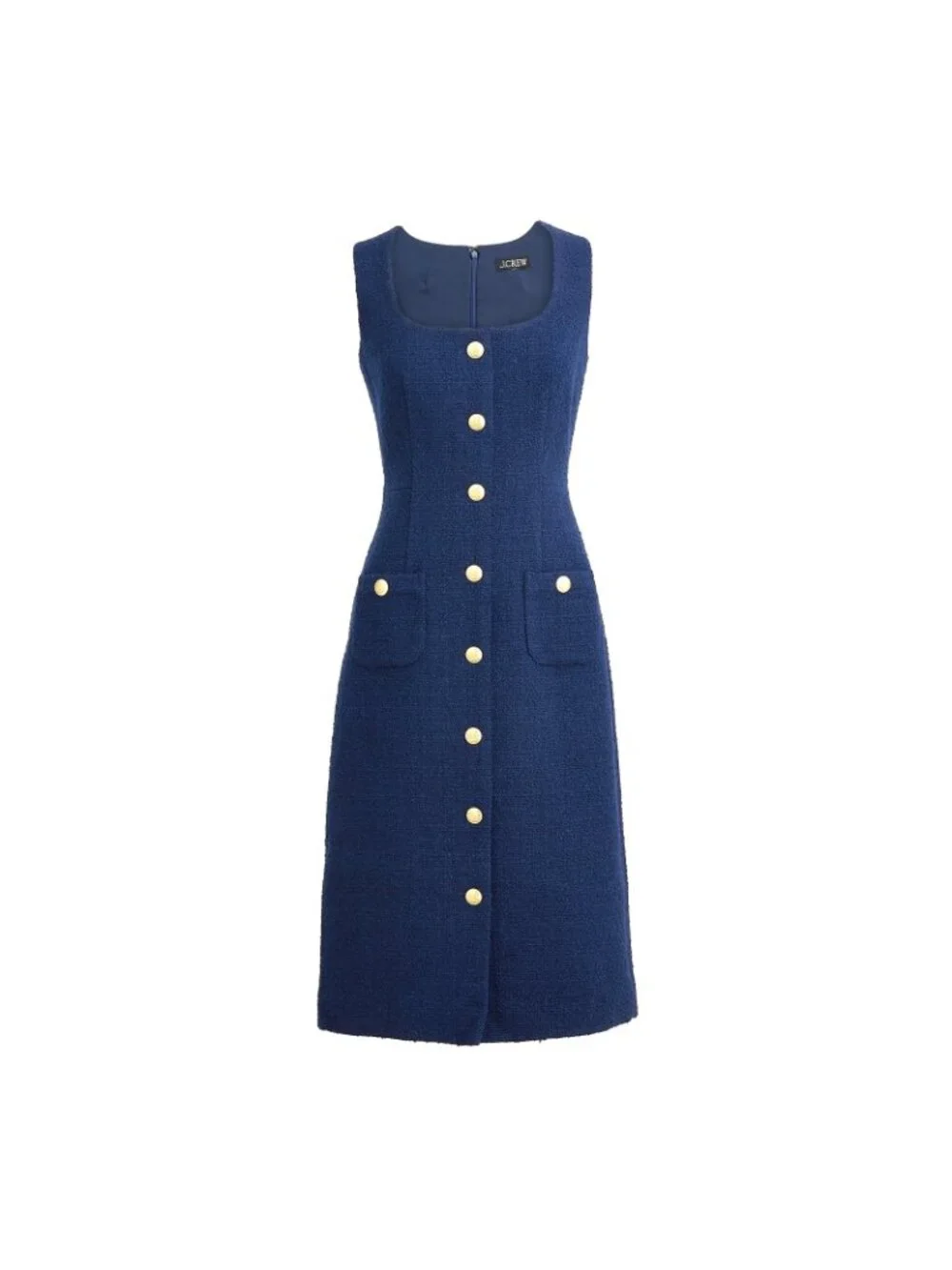 NWT J.Crew Sophia Sleeveless Midi in Dark Evening Blue Tweed Dress 6